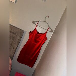 Sleek Red Slip Dress
